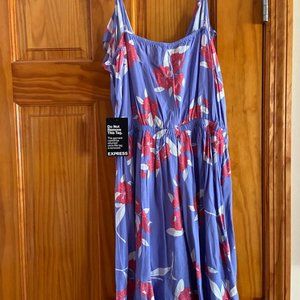 Floral Ruffle Lavender Spaghetti Strap